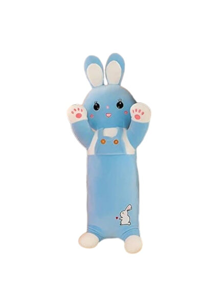 Krista Μπλε λούτρινο κουνελάκι και μαξιλάρι με ενσωματωμένη κουβέρτα