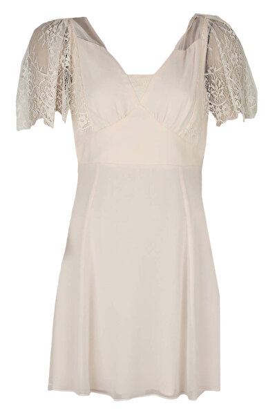 Naf Naf Laura Light Pink Dress - 36, Pink, 100% polyester