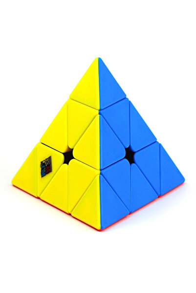 Moyu Cub mecanic, formă de piramidă, antistres, multicolor fără autocolante, ...