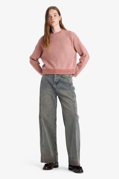 DeFacto Regular Fit Crew Neck Chenille Sweater C6227Ax25Cw