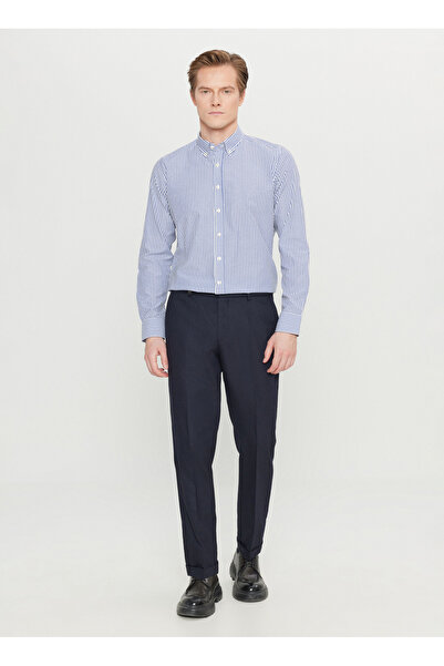 ALTINYILDIZ CLASSICS Lastikli Bel Duble Paça Slim Fit Lacivert Erkek Pantolon ACE001261487_LAC