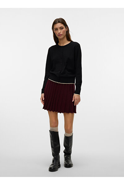 Vero Moda Normal Bel Bordo Kadın Kısa Etek VMMARINA NW SKATERSKIRT BOO