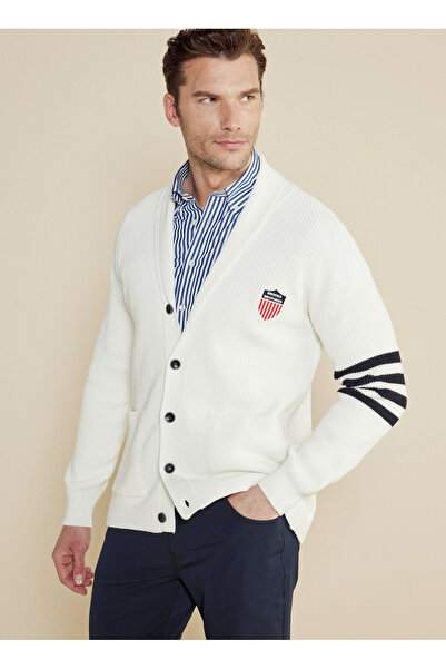 BROOKS BROTHERS Kırık Beyaz Erkek Hırka BBSS25MKS001