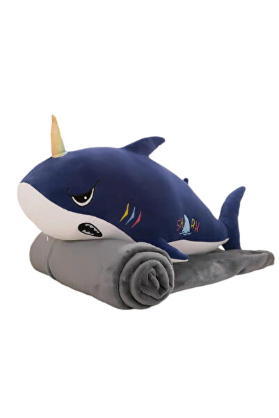 Krista Jucărie de pluș și pernă cu pătură incluse, Balenă albastră