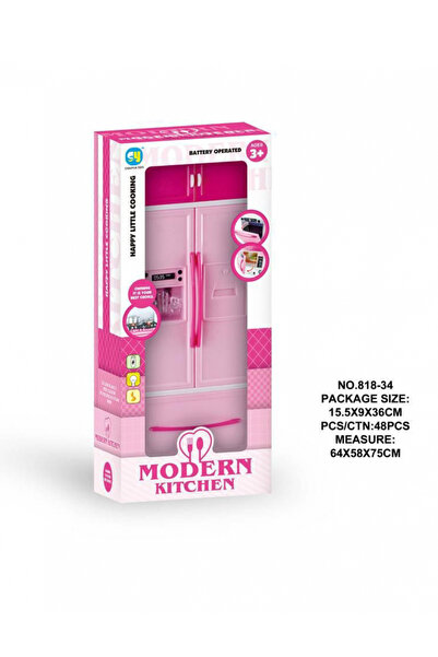 Krista Mini kitchen with one module, with fridge, freezer and cupboard, pink