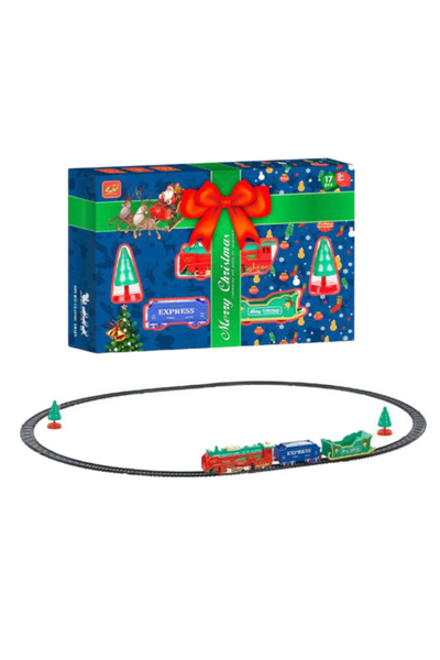 Krista Trenuleț de Crăciun cu locomotivă și 2 vagoane, 87 cm