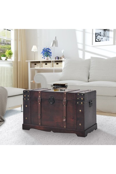 vidaxl Vintage Treasure Chest Wood 66x38x40 cm