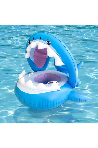 Krista Swimming buoy with sun protection - Blue shark