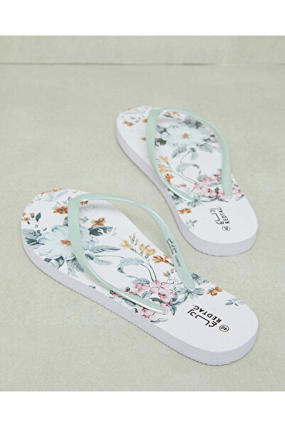 REDTAG Women White Printed Flip Flop