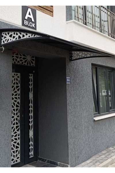 SUNDURMAGROSS AZALEA Alüminyum Ayaklı Kapı Üstü Pratik Sundurma 135X105 cm Antrasit Gri