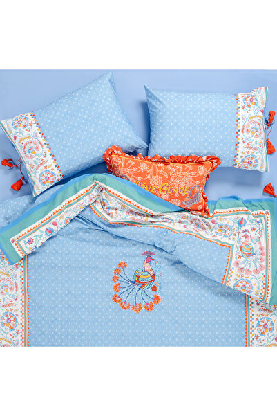 Zsa Zsa Zsu Sansad 200 Tc Püsküllü El İşi Nakışlı Çift Kişilik Pamuk Nevresim...