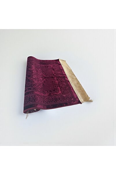 cekir Marmara Premium Velvet Islamic Prayer Mat – Royal Plum Elegance