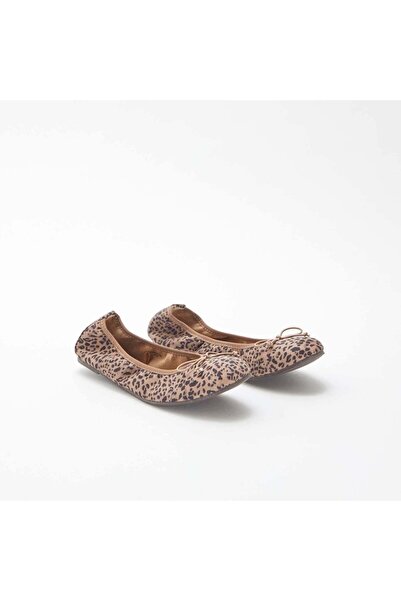 KİABİ Leopard print ballet pumps BROWN