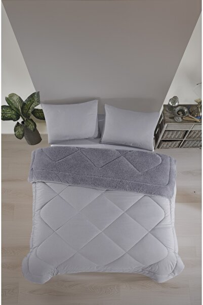 miruza ev tekstil Double Grey Wellsoft Quilt Reversible 195 X 215