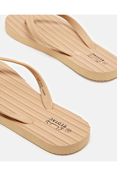 REDTAG Women Beige Textured Flip Flop