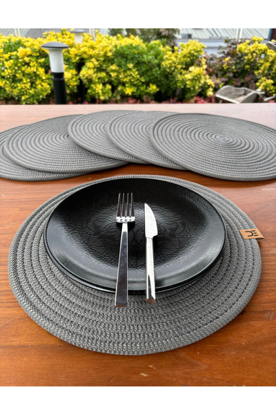 Home Inn Home Textile 6-Piece Round Placemat Set – Easy to Clean, for Modern Tables