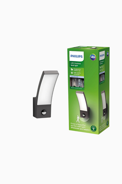 Philips Splay LED Sensörlü Dış Duvar Lambası 12W 4000K Antrasit