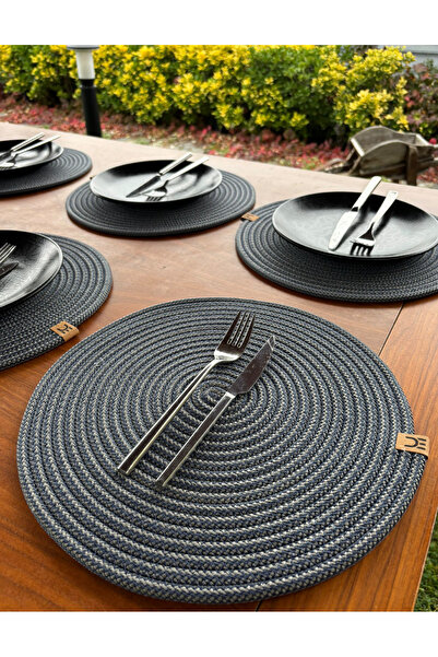 Home Inn Home Textile 6-Piece Round Placemat Set – Easy to Clean, for Modern Tables