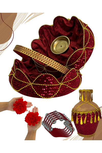 Tekin kına KINA TEPSİ VE SEPETİ, TESTİ, PLASTİK TEF (5adet), EL GÜLÜ (2adet)