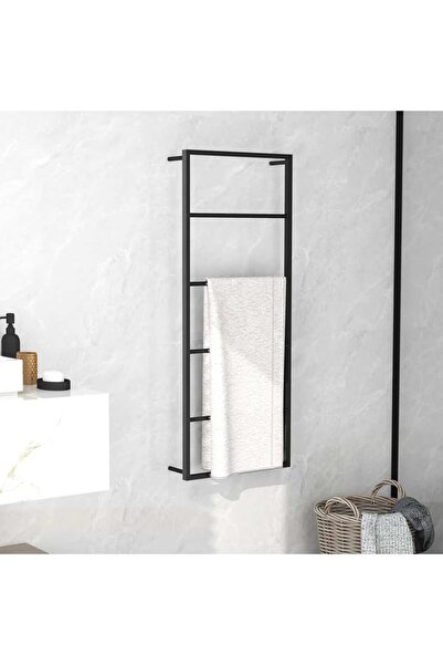 vidaxl Towel Rack Black 45x10x115 cm Steel