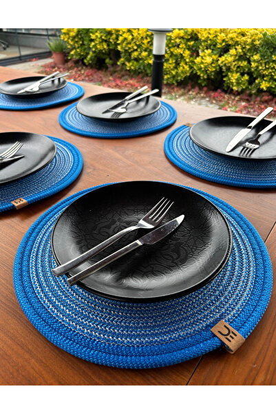 Home Inn Home Textile 6-Piece Round Placemat Set – Easy to Clean, for Modern Tables