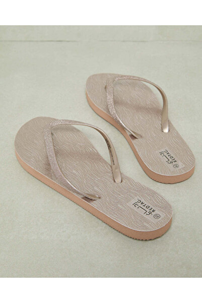 REDTAG Women Gold Glitter Flip Flop