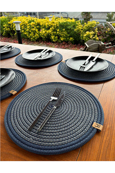 Home Inn Home Textile 6-Piece Round Placemat Set – Easy to Clean, for Modern Tables