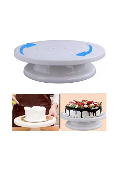 SUPER TRENDS SUPER TRENDS® Cake or Cookie Decorating Rotating Platter, Diameter 28cm, Height 7 cm, White
