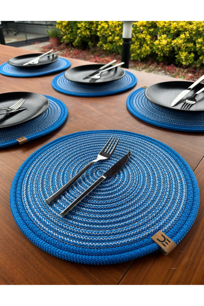 Home Inn Home Textile 6-Piece Round Placemat Set – Easy to Clean, for Modern Tables