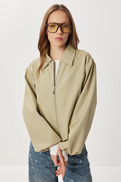 Lovelyİstanbul Transitional Slim Bomber Jacket Lmk0003 Olive Green