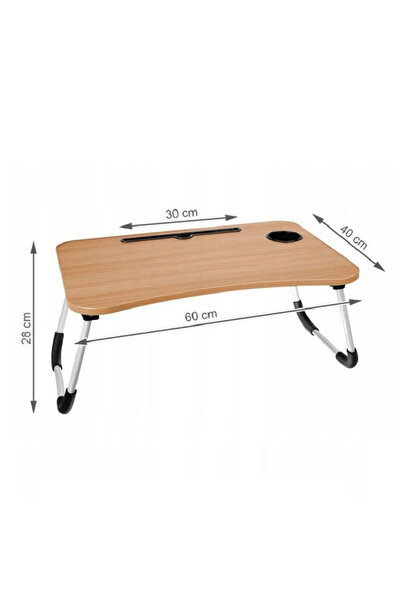 SUPER TRENDS SUPER TRENDS® Folding Laptop Table, with Cup and Tablet Holder, 60 x 40 x 28 cm