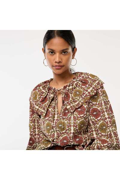 KİABİ Blouse with large Peter Pan collar BEIGE