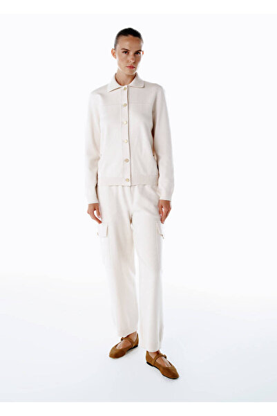Knitss Cream Knitwear Cargo Pants