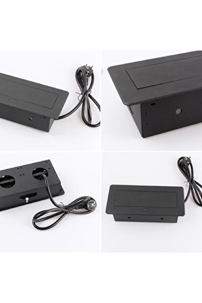 SUPER TRENDS SUPER TRENDS® Countertop Socket, Schuko, 3 x 2P + E, 16A, 3600W, 1.5 m cable, IP20, Black