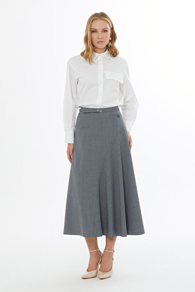 GİZİA Yandan Gizli Fermuarlı Kadın Etek