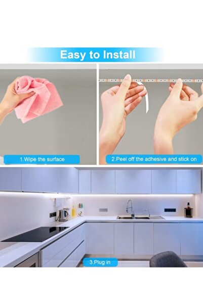 Generic 2M COB LED Strip Light Ice Blue Tape Light USB Under Cabinet Light 5V Home Decor TV Backlight