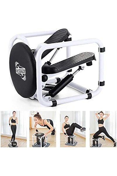 Alcoach Adjustable Mini Stepper with Resistance Bands & LCD — Home/Office, 130kg Capacity