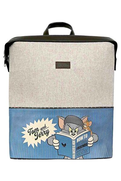 Dogo Unisex Vegan Gray Backpack - Warner Bros Tom and Jerry Friends with a Mouse Design