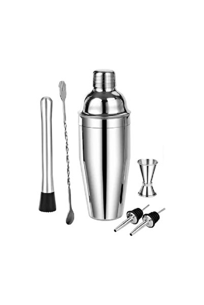 SUPER TRENDS Set Cocktail Shaker Barman cu 6 piese SUPER TRENDS®, Inox, 750ml