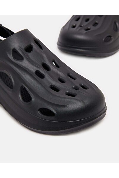 REDTAG Men Black Embossed Clog