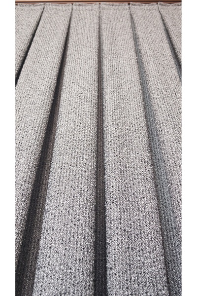 Yuka Panel Backdrop Curtain Gray Stone Pattern Single Panel 1/3 Regular Pleated Luxury Series Heavy Weight