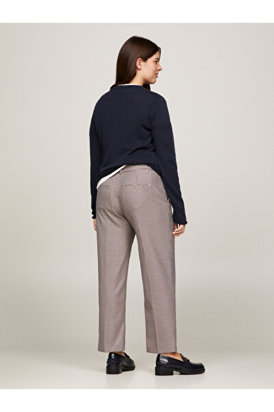 Tommy Hilfiger Women Houndstooth Rouge Slim Rwb Straight Leg Trousers