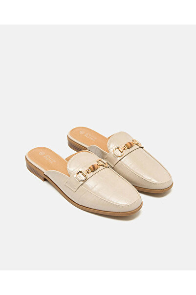 REDTAG Women Ecru Croc Loafer Mule