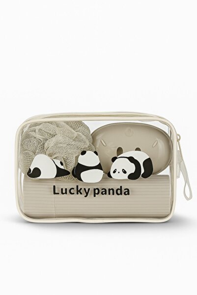 ARVALE Portable Bathroom Travel Kit – Includes Soap Dispenser, Brush Container, Washcloth, Comb - Lucky Panda