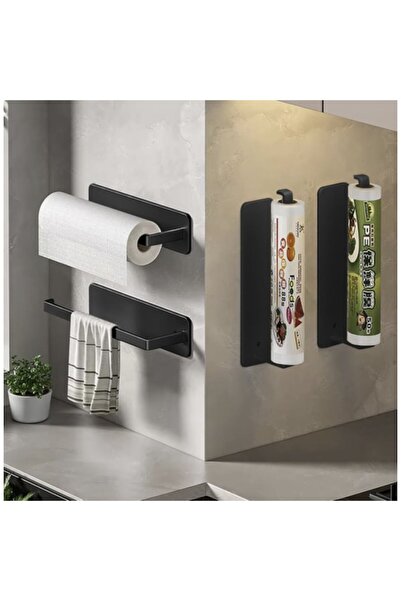 varioshop metal paper towel holder, loft style, adhesive mount, moisture-resistant, 25×7×4.8 cm, B