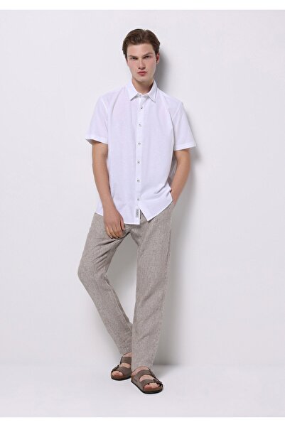 Colin's بنطلون رجالي بني اللون بقصة عادية وخصر متوسط وساق طويلة