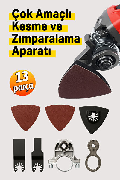 Badem10 Metal Çok Amaçlı Kesme Zımparalama Aparatı M14 Uyumlu 115 mm Spiral Adaptör 13 Parça