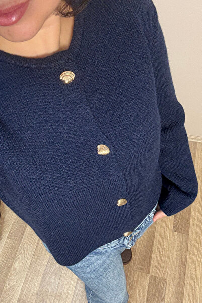 Vizon Collection Kahverengi Düğme Detaylı Hırka