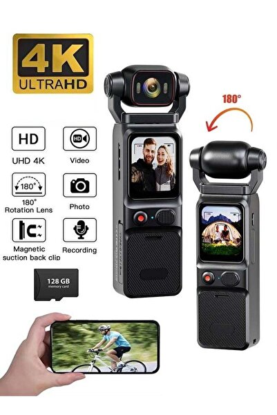 Lowyam 4K Action Camera with 3000mAh Battery, 6-Axis Stabilizer, 1.6" Touch Screen