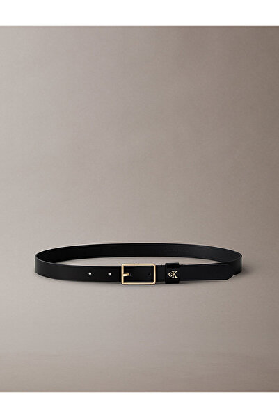 Calvin Klein Kožený opasek s přezkou s logem LV04F7050GYIH OPASEK LV04F7050G YIH